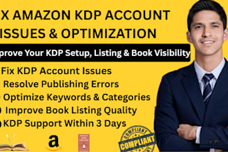 fix existing amazon kindle direct publishing account issues and optimization