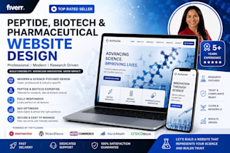 build peptide website, biotech website, or pharma website store