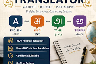 translate and communicate in english, hindi, tamil, and telugu