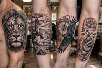 draw a realistic realism tattoo design for you