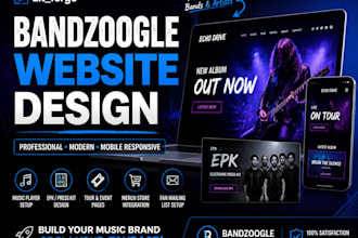 design bandzoogle website, bandzoogle