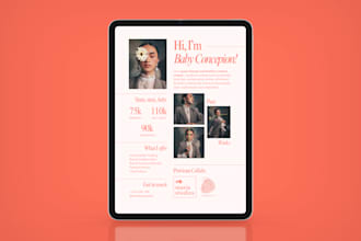 design a media kit, press kit, speaker sheet or rate card