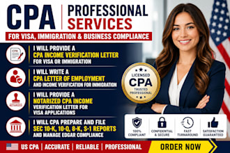 provide a CPA income verification letter for visa or immigration