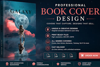 design cinematic sci fi book cover or space book cover