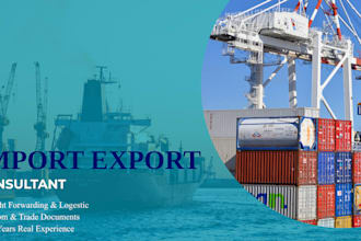 be your import export consultant and logistics manager