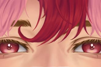draw custom eyes banner for twitch, youtube and social media