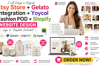setup etsy store gelato integration yoycol fashion pod shopify website design