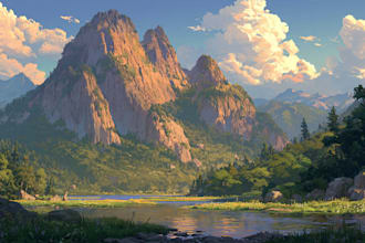 draw a natural landscape and background illustration