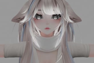 create furry vrchat avatar, anime avatar, vr character, vrchat model, vrc avatar