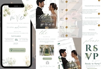 design a premium interactive wedding website with countdown