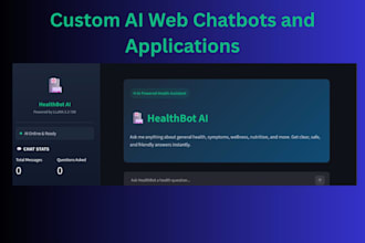 develop custom ai chatbot, rag app, and streamlit web app