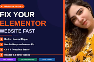 fix elementor errors, broken layouts, and responsive design issues