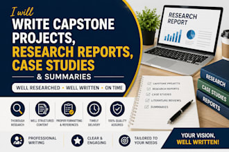 do capstone projects, research reports, case studies