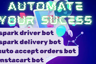 setup spark driver bot, spark delivery bot auto accept orders bot, spark