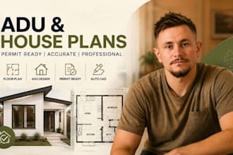 adu permit drawings, autocad floor plan, house plans, detached adu plans