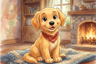 draw your cute pet into disney cartoon portrait style
