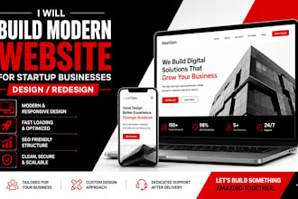 build modern website for a startup businesses