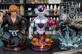 3d print and paint anime figure resin bust miniature diorama statue