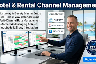 setup hotel channel management via hostaway visitor guesty sirvoy cloudbeds rms