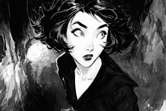 noir, horror and dark comic book art and illustrations