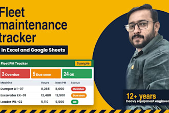 create an excel preventive maintenance tracker for your equipment fleet