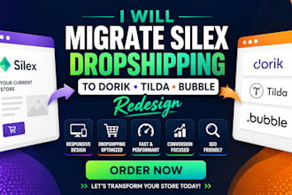 migrate silex dropshipping website to dorik tilda bubble redesign