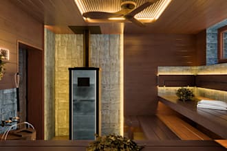 create  3d interior renders of saunas, hammams, and spas