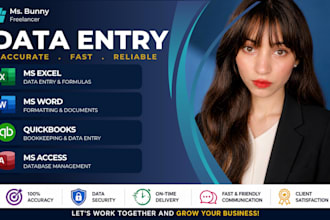 do data entry in excel, word and microsoft office tasks