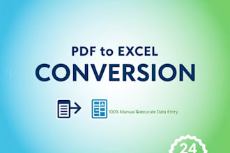 do 100 percent bangla and english PDF to excel data entry in 24 hours