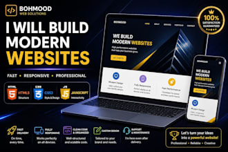 bulid a modern responsive website using HTML CSS javascript