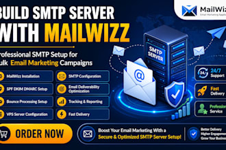 build SMTP server for unlimited email sending with mailwizz