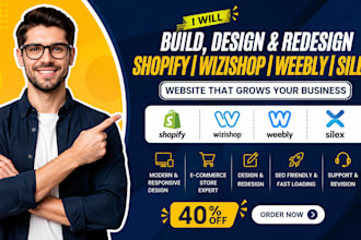 build shopify sitew wizishop weebly silex website design redesign wix website