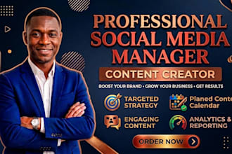 be your social media manager create monthly social content calendar and captions