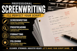 proofread, edit and polish your screenplay or script