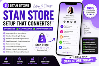set up and design your stan store