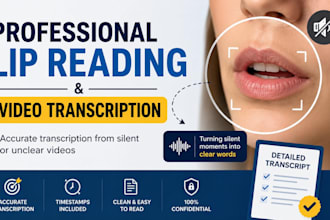 do professional lip reading with accurate video transcription