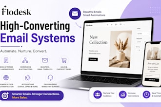 setup your flodesk, design email templates and automate your workflows