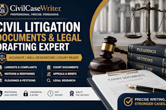 draft civil litigation documents lawsuits, motions, pleadings and legal document