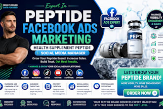 peptide facebook ads marketing, health supplement peptide social media manager
