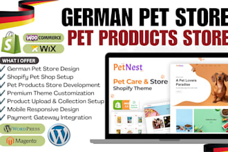 design german pet store website shopify pet shop pet products store pets website