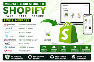 migrate lightspeed gambio neto cs cart woocommerce wix litecart vtex to shopify