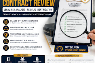 check your employment contract and provide a detailed risk analysis report