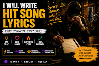 write unique song lyrics and provide