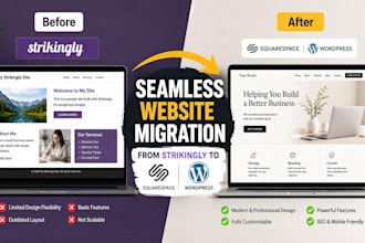 migrate strikingly website to squarespace or wordpress