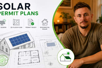 solar permit plans, pv drawings, residential solar permit, 2d floor plan