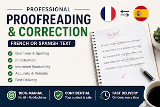 proofread and correct your french or spanish text
