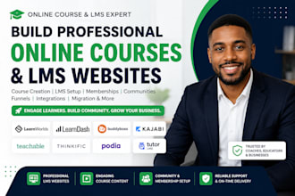 build learnworlds, learndash lms teachable and online course website