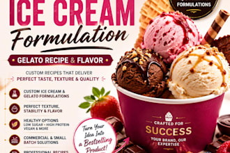 create professional ice cream formulation, gelato recipe and flavor