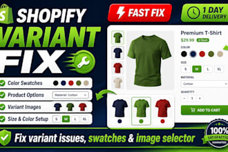 fix shopify product variants ,color swatches and image issues