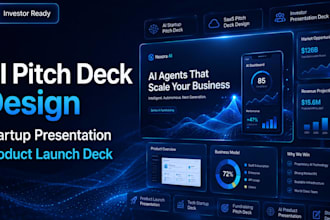 design ai product presentation, tech startup pitch deck and ai startup deck